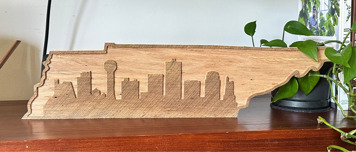 Rustic Tennessee Outline | Knoxville Skyline